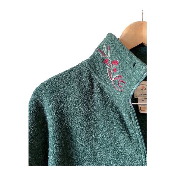 Vintage Victoria’s Secret Country Green Fleece Quarter Zip Pullover Size Medium - Picture 3 of 11